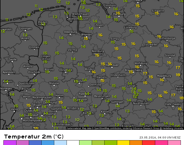 Milde Nacht in der Region
