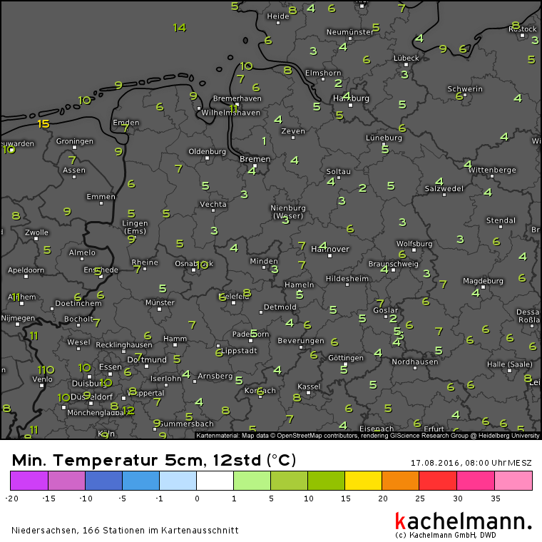 Knapp am Bodenfrost vorbeigeschrammt