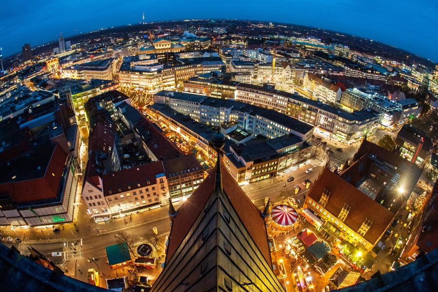 Der Weihnachtsmarkt Hannover von oben.