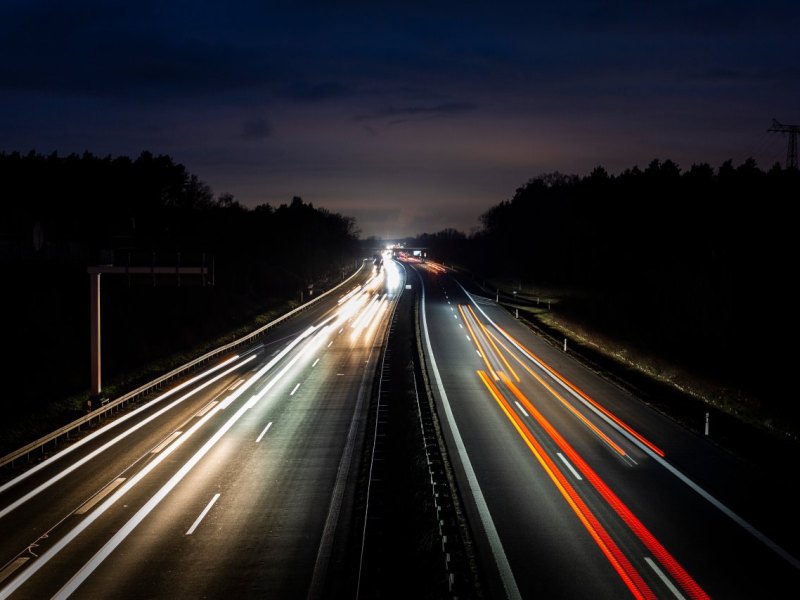Autobahn nachts nacht dunkel