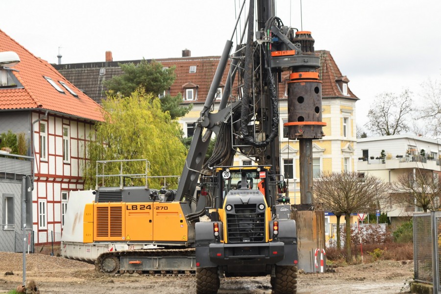 Der Mega-Bohrer am Gebhard-von-Borthfelde-Weg. 