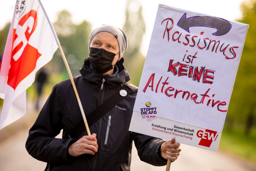 Demonstranten beim AfD-Parteitag.