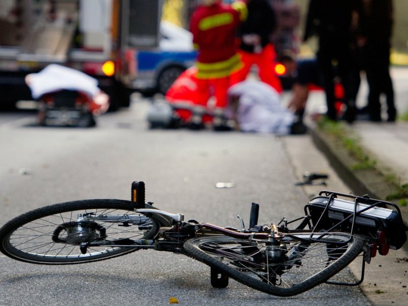 Fahrradunfall, Fahrrad, Blaulicht