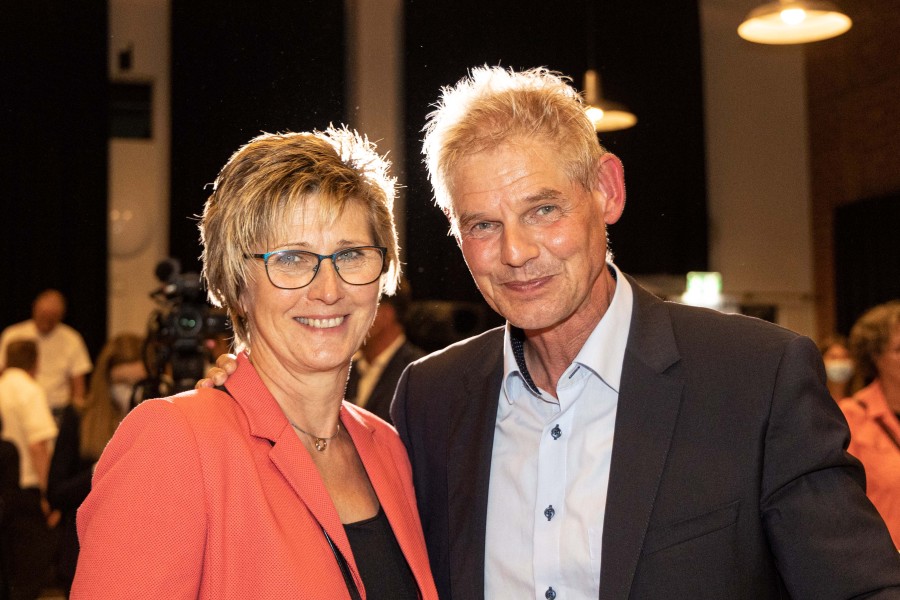 Kommunalwahl in Salzgitter: Wahlsieger Frank Klingebiel (CDU) mit seiner Frau Simone. 