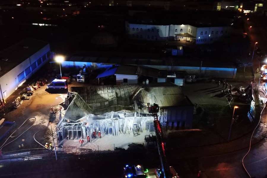 Die Lagerhalle in Salzgitter wurde komplett zerstört. 