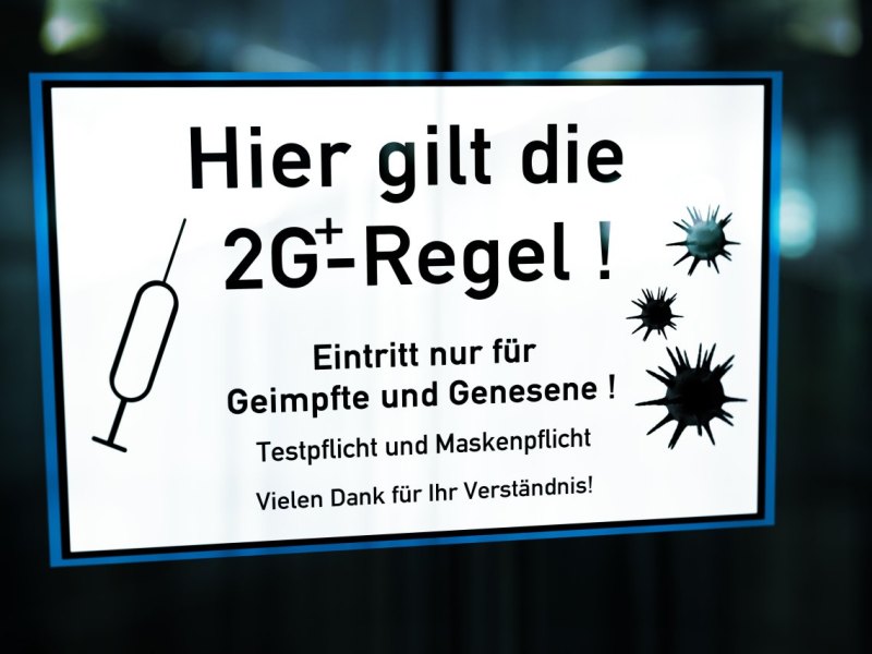 Schild 2G-plus