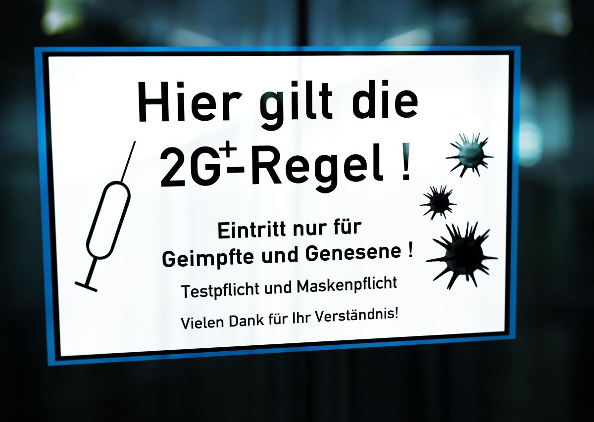 Schild 2G-plus