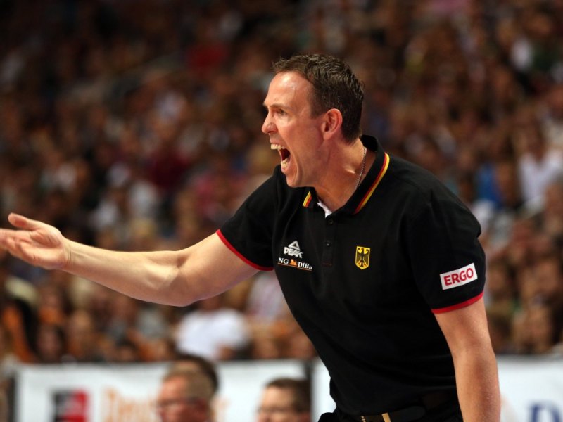 Trainer Chris Fleming von Deutschland in Aktion