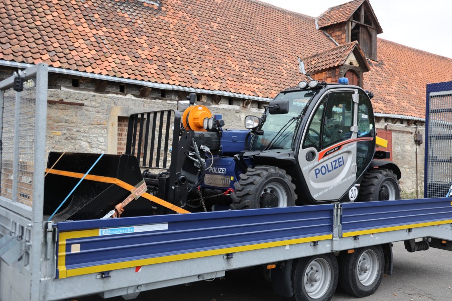 Dieser spezielle Polizei-Radlader kam am Dienstag noch nicht zum Einsatz.