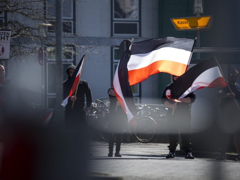braunschweig npd die rechte neonazis nazis fahne flagge
