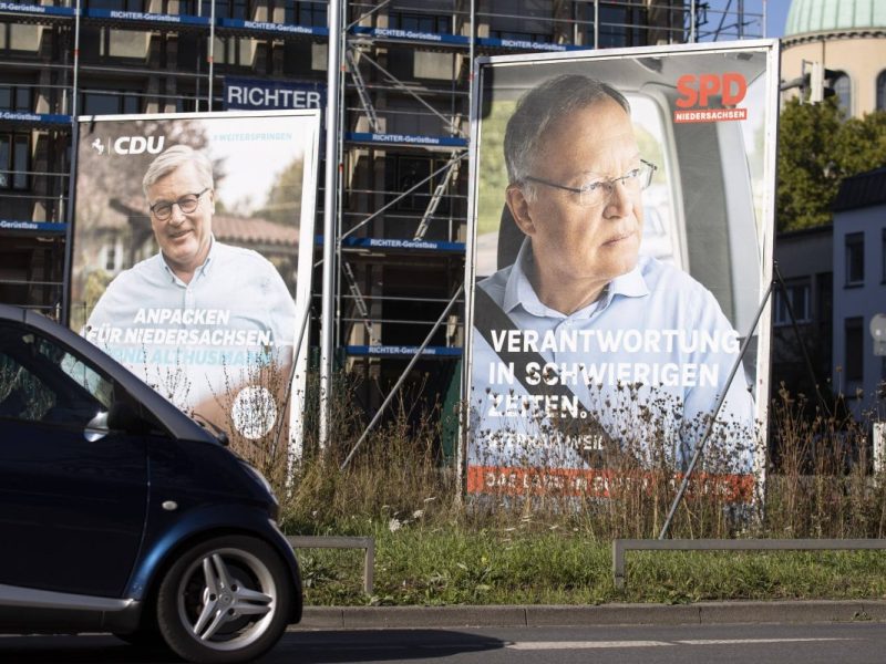 Wahlwerbung vor den Landtagswahlen in Niedersachsen