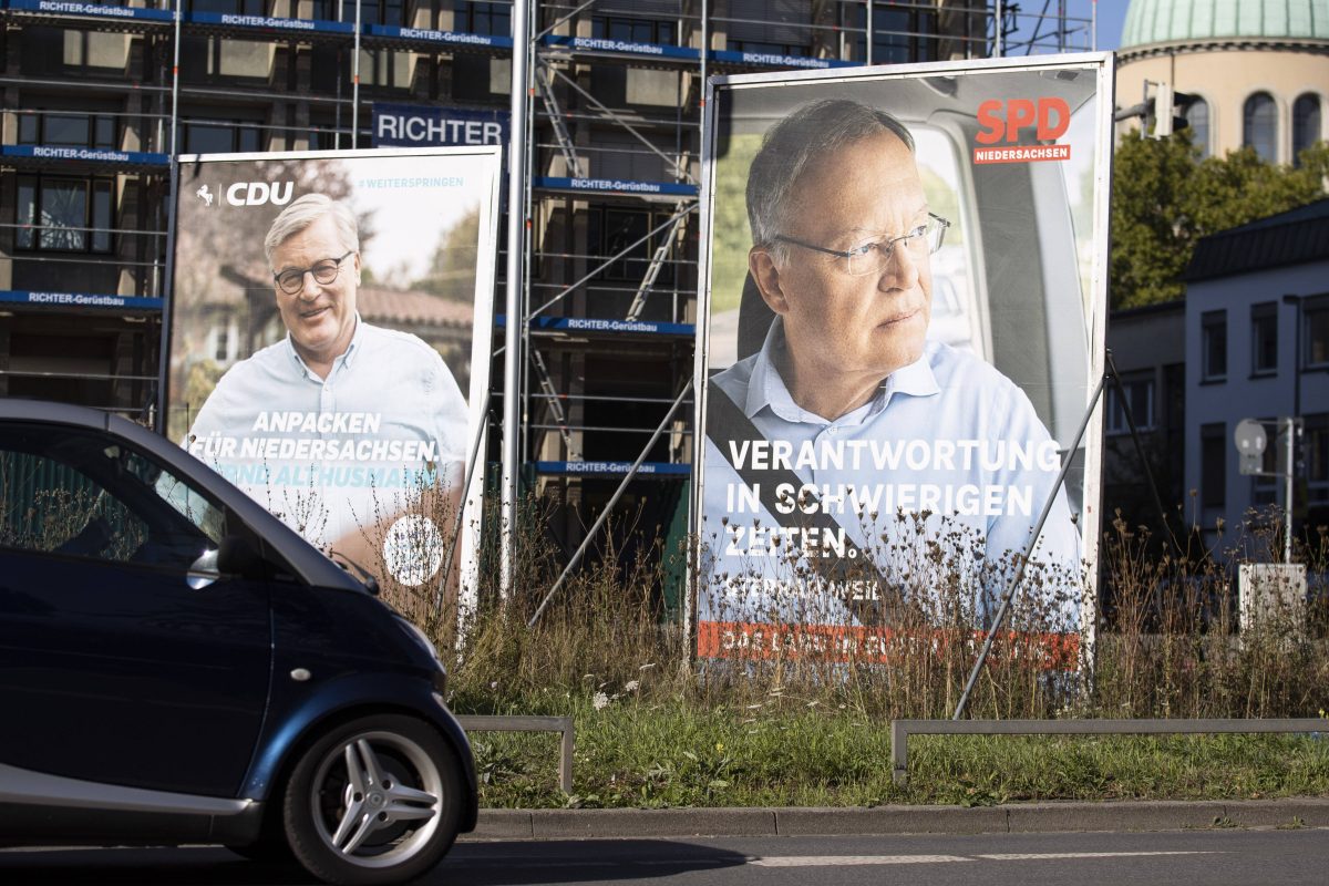 Wahlwerbung vor den Landtagswahlen in Niedersachsen