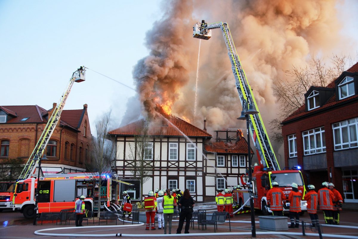 Salzgitter Marktstraße brennende Häuser