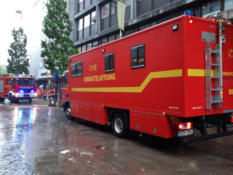 Feuerwehr in der Braunschweiger Innenstadadt