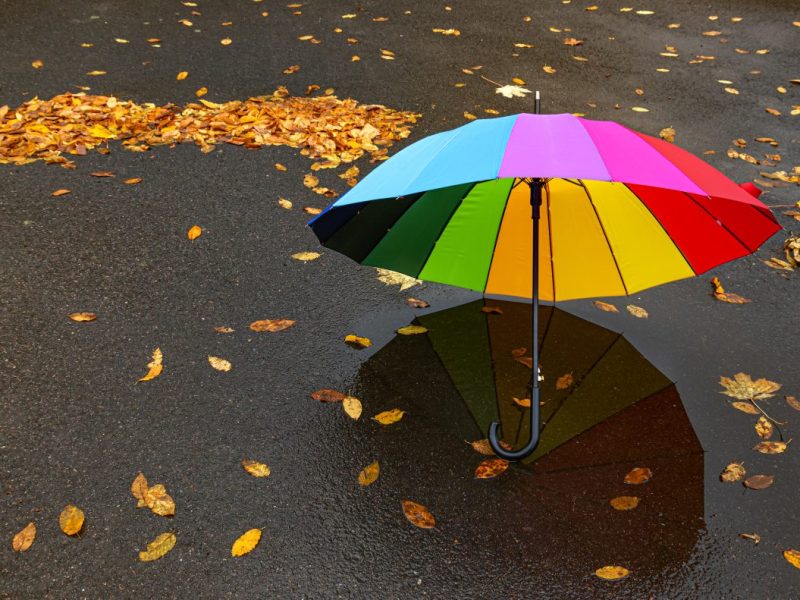 Regenschirm auf den Boden