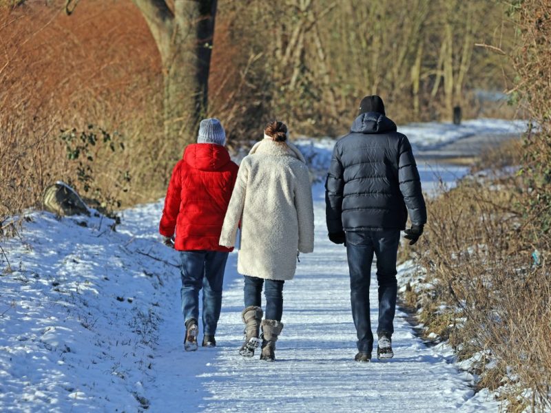Spaziergänger im Schnee