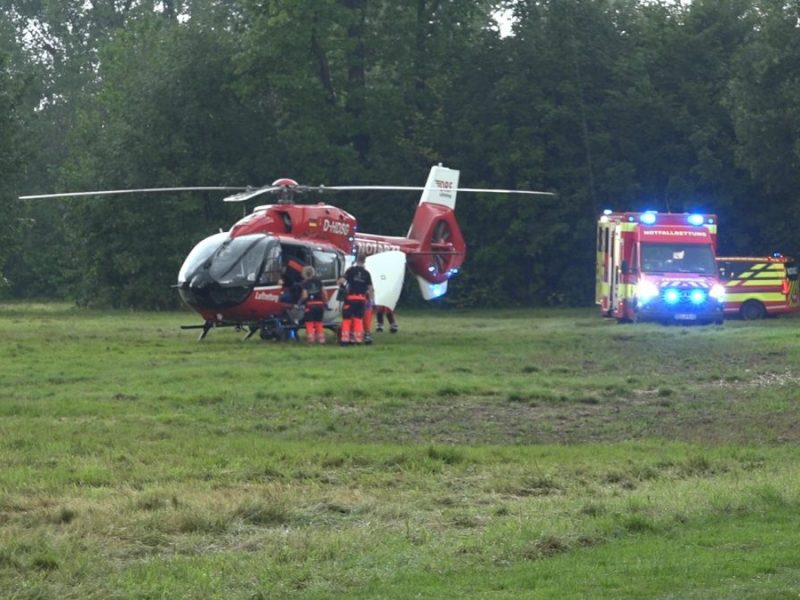 In einem Park in Delmenhorst schlägt ein Blitz ein. Unter einem Baum befindet sich zu diesem Zeitpunkt eine Familie. Alle acht Menschen werden verletzt.