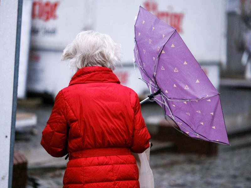 Wetter in Niedersachsen, Frau mit Regenschirm