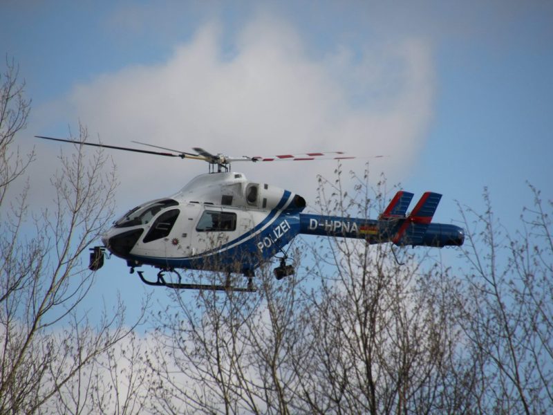 Auch ein Polizeihubschrauber war über Braunschweig im Einsatz.