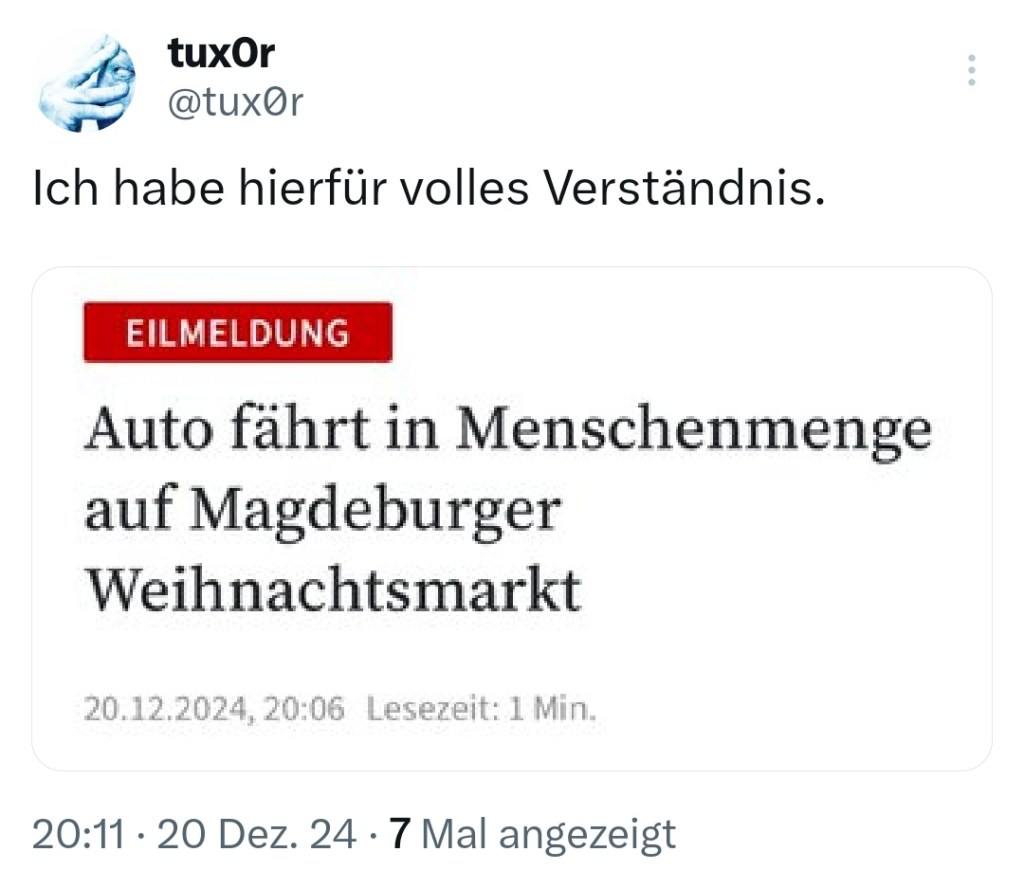 So geschmacklos kommentiert ein Braunschweiger Politiker den Anschlag in Magdeburg.