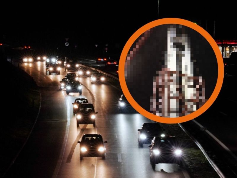 Verkehr auf der Autobahn bei Nacht