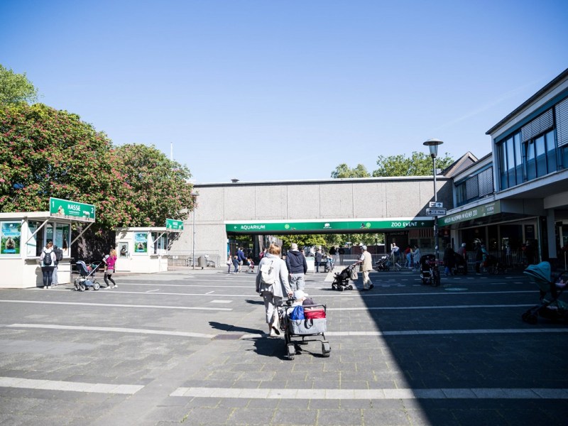 Eingang es Kölner Zoos in der Sonne